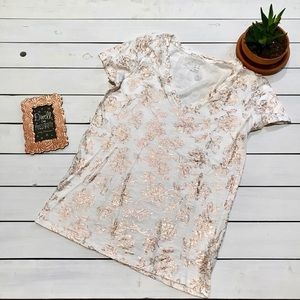 Rose Gold Floral Print V Neck Tee from A New Day